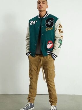 PacSun Mens Self Care 24’ Varsity Jacket size M